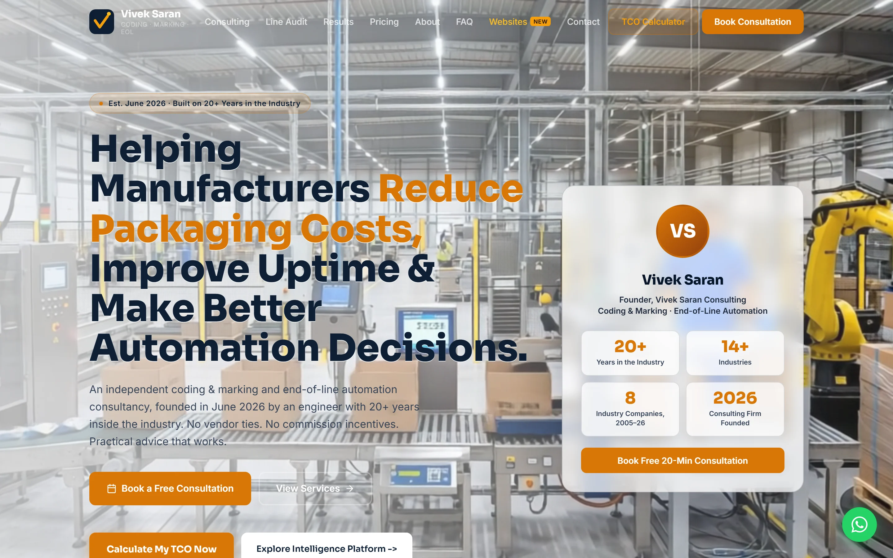 Vivek Saran Consulting home page